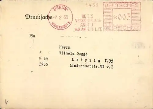 Ak Berlin Wilmersdorf, Reichsversicherungsanstalt für Angestellte, Rentenbuchhalterei