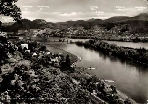 Ak Rolandseck Remagen am Rhein, Blick vom Rolandsbogen, Drachenfels, Siebengebirge