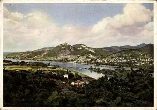 Ak Niederdollendorf Königswinter am Rhein, Panorama mit Siebengebirge