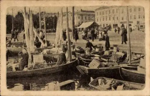 Ak Kalasatama Fiskehamnen Helsinki Helsingfors Finnland, Fischerboote, Hafen