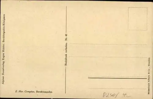 Künstler Ak Compton, Edward Harrison, Berchtesgaden in Oberbayern, Ortschaft mit Landschaftsblick