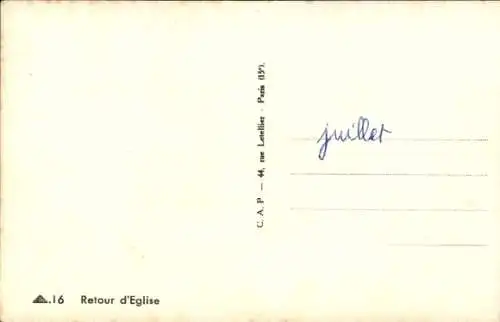 Ak Elsässer Trachten, Rückkehr vom Kirchgang