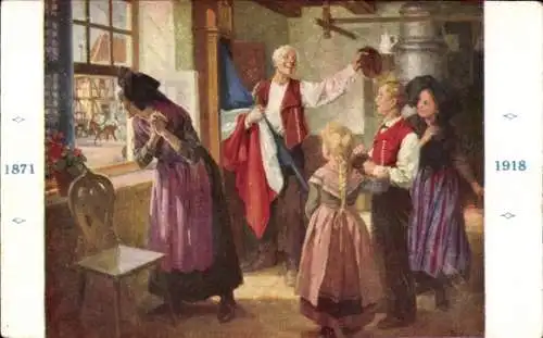 Künstler Ak En Alsace Libérée, Délivrance, mes enfants, 1871 à 1918