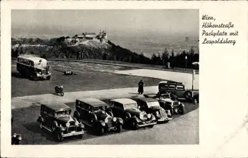 Ak Wien 19., Höhenstraße, Parkplatz mit Leopoldsberg