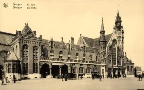 Ak Bruges Brügge Flandern Westflandern, La Gare