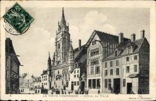 Ak Compiègne Oise, Rathaus
