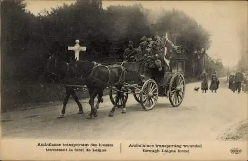 Ak Foret de Laigue Choisy-au-Bac Oise, Ambulance transporting wounded through Laigue forest