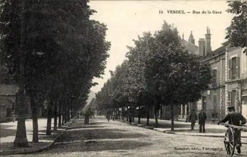 Ak Vesoul Haute Saône, Rue de la Gare