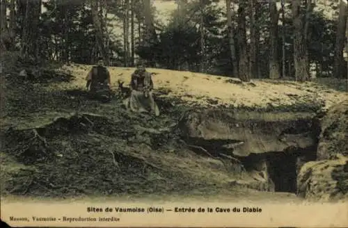 Ak Vaumoise Oise, Entree de la Cave du Diable