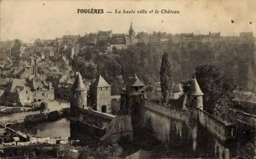 Ak Fougères Ille et Vilaine, Vitre, La haute ville et le Chateau