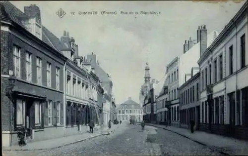 Ak Comines Nord, Rue de la Republique