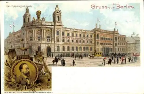 Litho Berlin Mitte, Reichspostgebäude, Leipziger Straße, Dr. Heinrich von Stephan