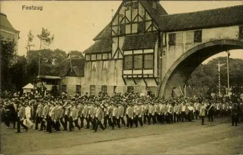 Ak Hamburg, 16. Deutsches Bundesschießen 1909, Festzug, Tor