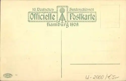 Ak Hamburg, 16. Deutsches Bundesschießen 1909, Festzug, Tor