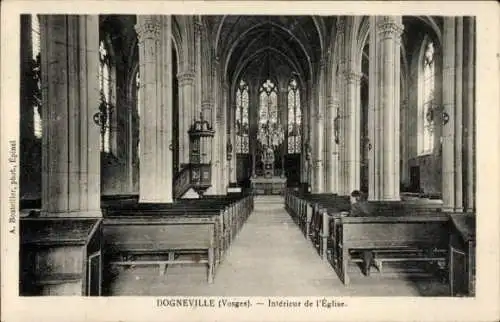 Ak Dogneville Vosges, Interieur de l'Eglise