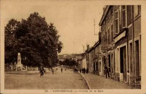 Ak Varangeville Meurthe et Moselle, Avenue de la Gare