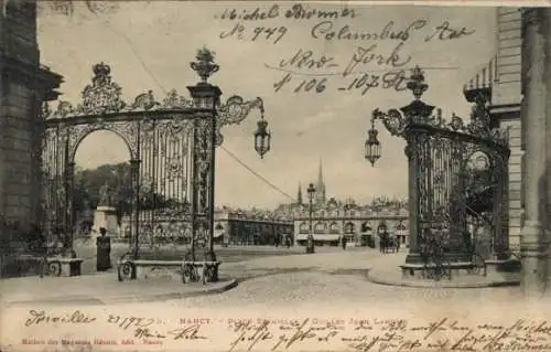 Ak Nancy Meurthe et Moselle, Place Stanislas a Grilles Jean Lamgur