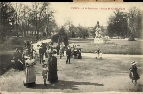 Ak Nancy Meurthe et Moselle, A la Pepiniere, Statue de Claude Gelee