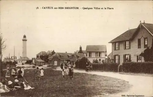 Ak Cayeux sur mer Brighton, Quelques Villas, le Phare