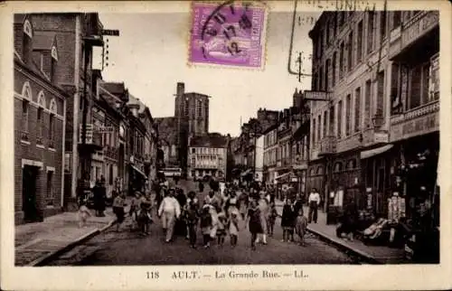 Ak Ault Somme, La Grande Rue