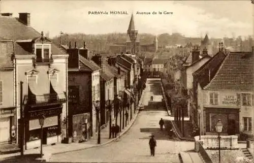 Ak Paray le Monial Saône et Loire, Avenue de la Gare