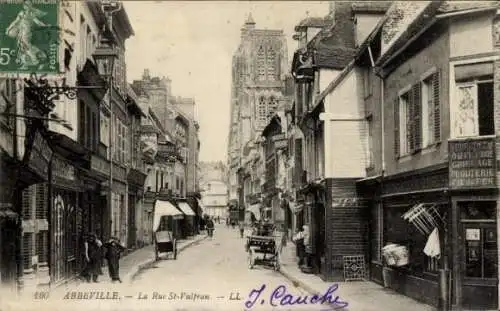 Ak Abbeville Somme, La Rue St-Vulfran