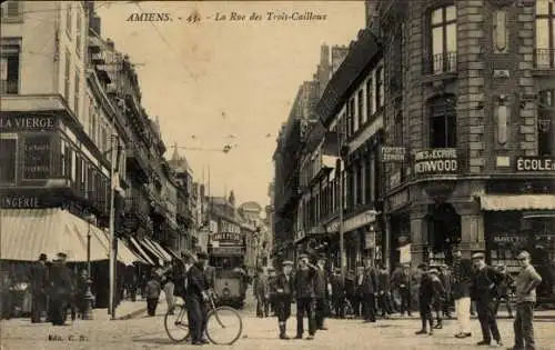 Ak Amiens Somme, La Rue des Trois-Cailloux