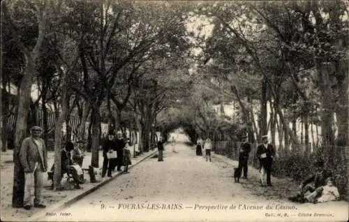 Ak Fouras les Bains Charente Maritime, Perspective de l'Avenue du Casino