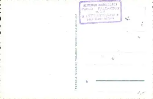 Ak Passo di Falzarego Veneto, Albergo Marmolada, verso carque torri