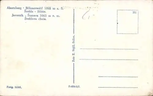 Ak Böhmerwald Südböhmen, Ahornberg, Hotel Svehla Hütte