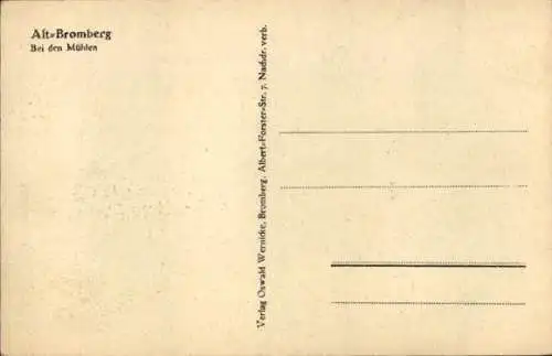 Ak Bydgoszcz Bromberg Westpreußen, Bei den Mühlen