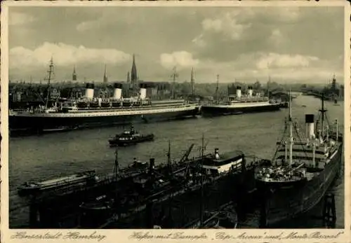 Ak Hamburg, Hafen, Dampfer Cap Arcona, Monte Pascoal