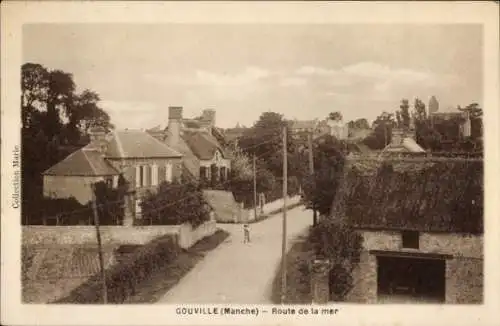 Ak Gouville sur Mer Manche, Route de la mer