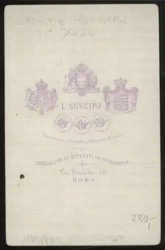 Cabinet Foto Margarete Königin von Italien, geb. von Savoyen