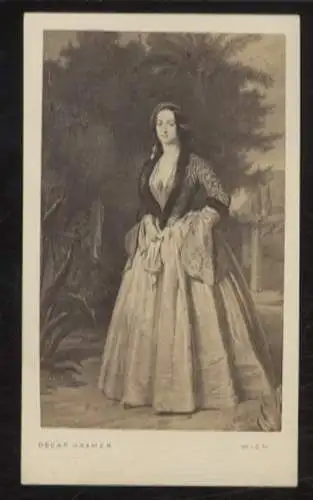 CdV Portrait Amalie Königin von Griechenland, geb. Herzogin v. Oldenburg