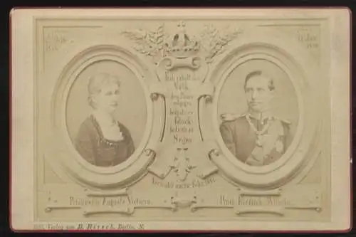 Cabinet Foto Friedrich Wilhelm II. v. Preußen und Prinzessin Augusta Viktoria, geb. v. Schlesw.-Hols