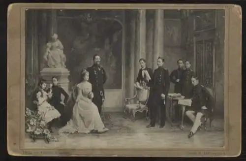 Cabinet Foto Kaiser Wilhelm II. v. Preußen u. Auguste Viktoria, geb. v. Schlesw.-Holst. u. Kinder