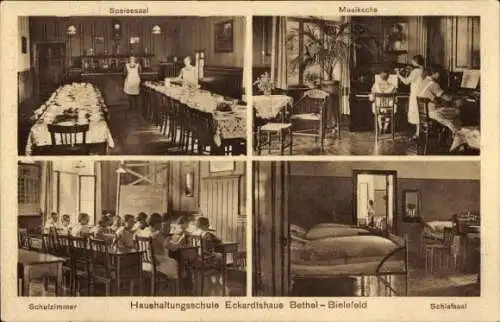 Ak Bethel Bielefeld in Nordrhein Westfalen, Haushaltungsschule Eckardtshaus, Schulzimmer