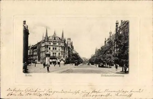 Präge Passepartout Ak Köln am Rhein, Hohenzollernring