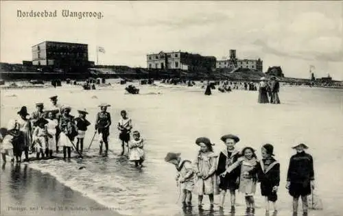 Ak Nordseebad Wangerooge in Ostfriesland, Strandpartie, Kinder