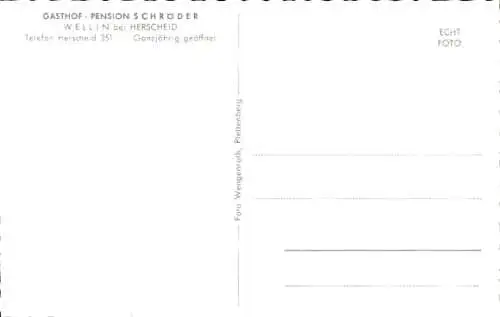 Ak Wellin Herscheid, Gasthof Pension Schröder, Außenansicht