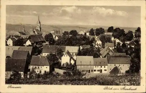 Ak Roßwein in Sachsen, Blick vom Steinbruch, Kirche