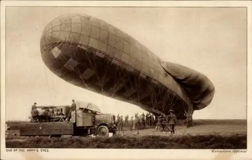 Ak Kanadischer Militärballon, Soldaten, Militärwagen