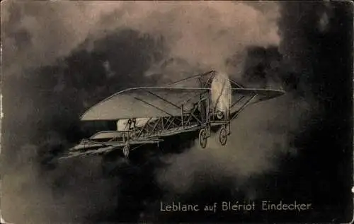 Ak Leblanc auf Bleriot-Eindecker, Flugpionier