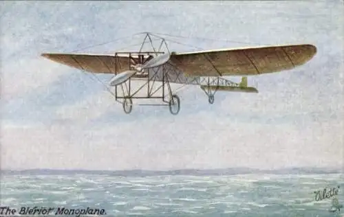 Ak Monoplan Bleriot, Eindecker, Flugpionier