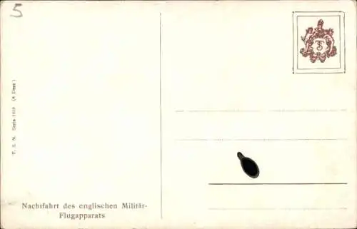 Mondschein Ak Nachtfahrt des englischen Militär Flugapparats