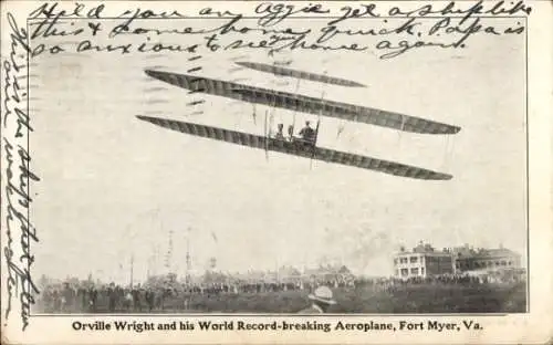 Ak Orville Wright, Weltrekordflugzeug