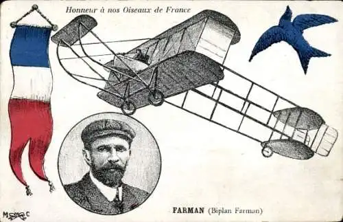 Ak-Ehre für unsere Birds of France, Farman, Farman Biplane