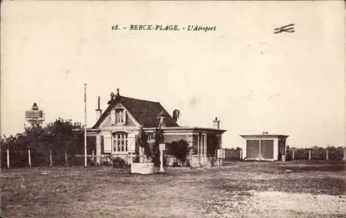 Ak Berck Beach Pas de Calais, Flughafen