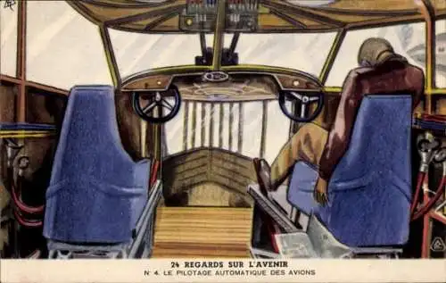 CPA Regards sur l'Avenir, Le Pilotage automatique des Avions